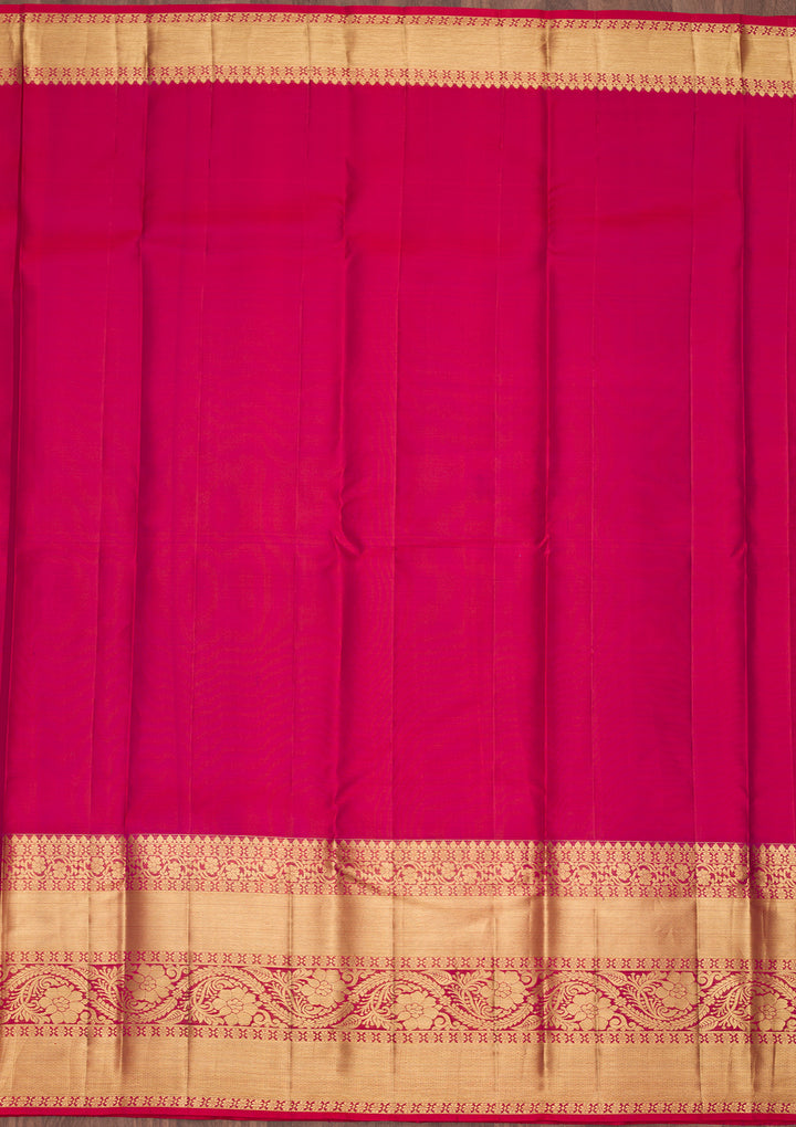 Maroon Silk Jaal Saree With Matching Blouse Piece