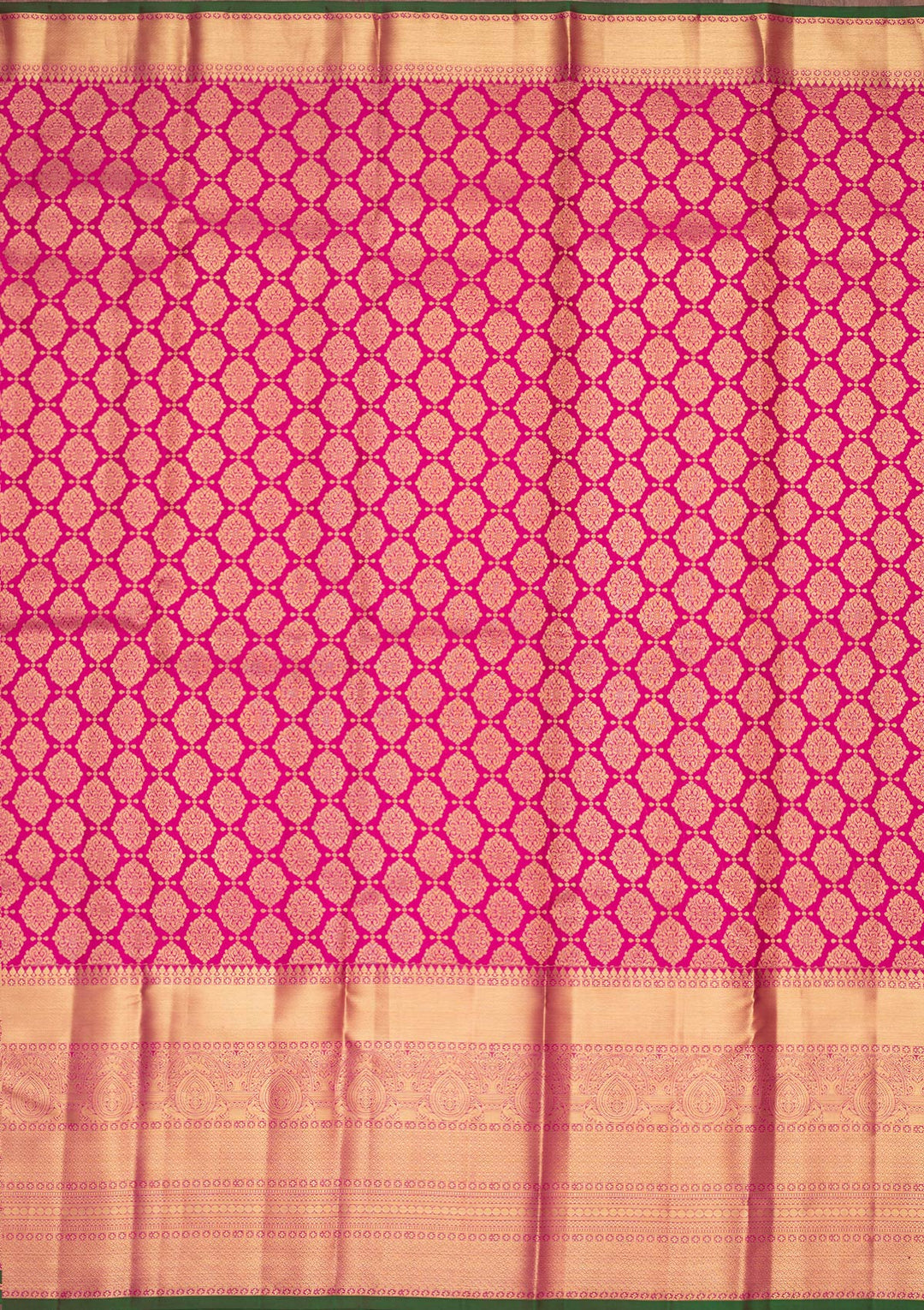 Magenta Pink Silk Jaal Zariwork Saree With Matching Blouse Piece