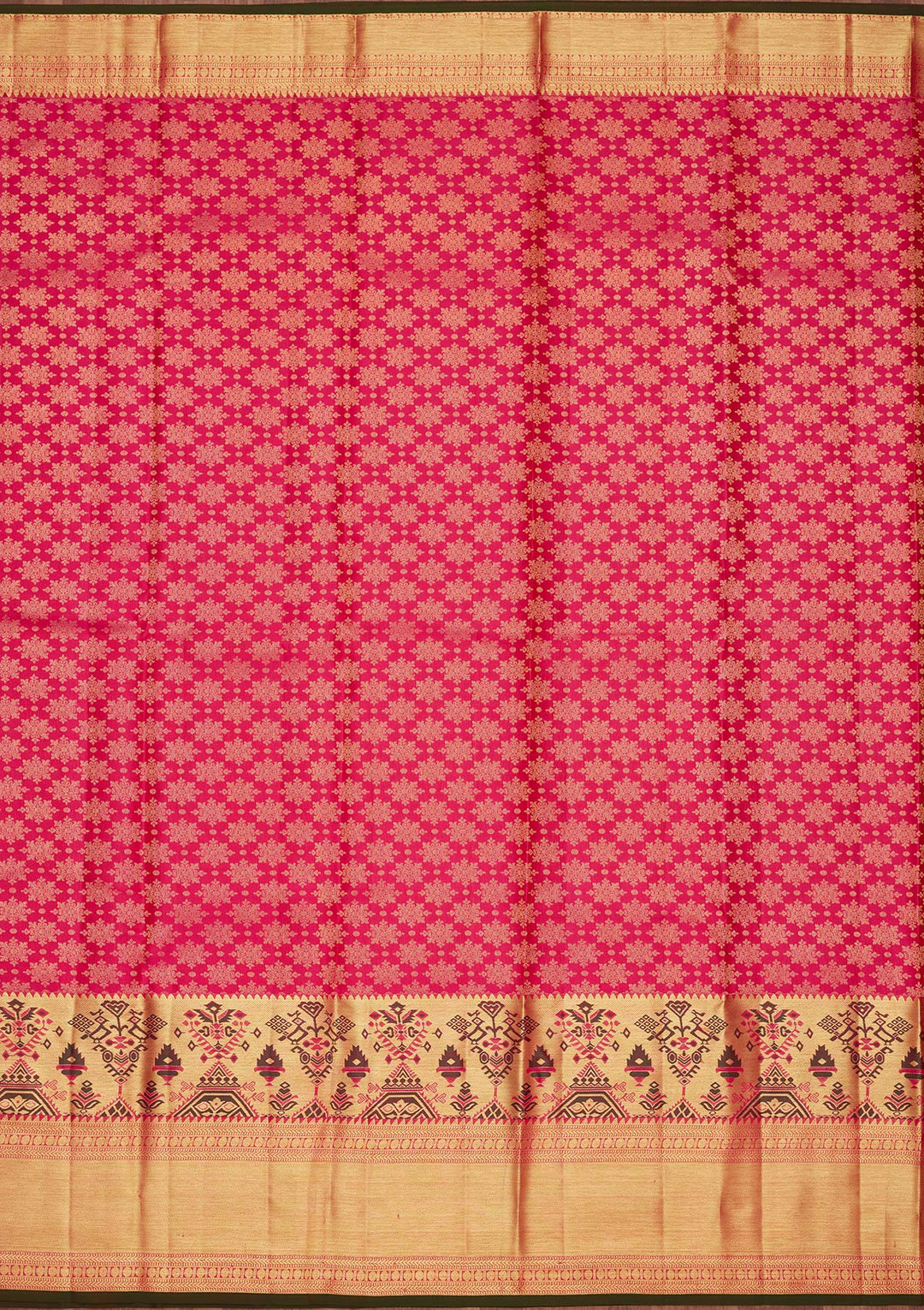 Rani Pink Zariwork Pure Silk Saree