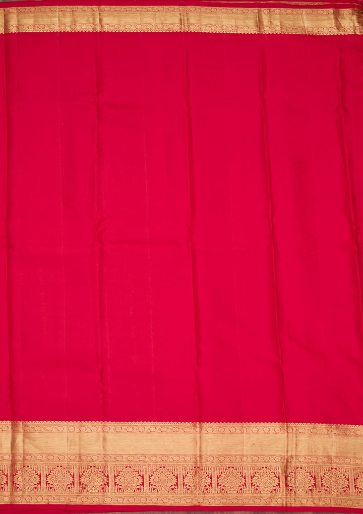 Maroon Silk Jaal Zariwork Saree With Matching Blouse Piece