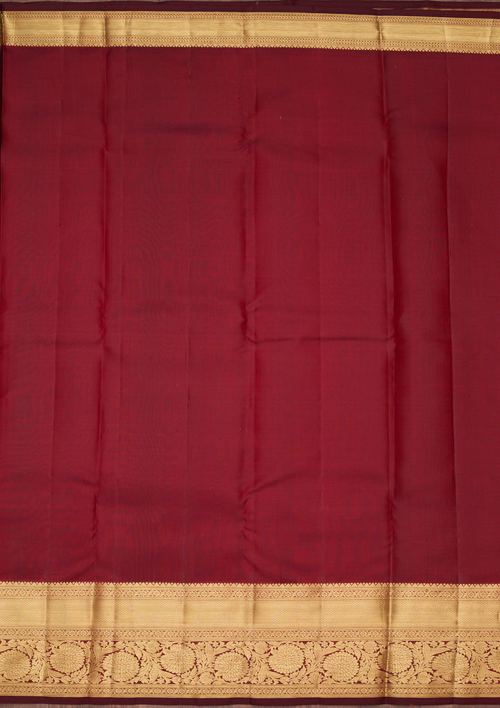Brown Silk Jaal Zariwork Saree With Matching Blouse Piece