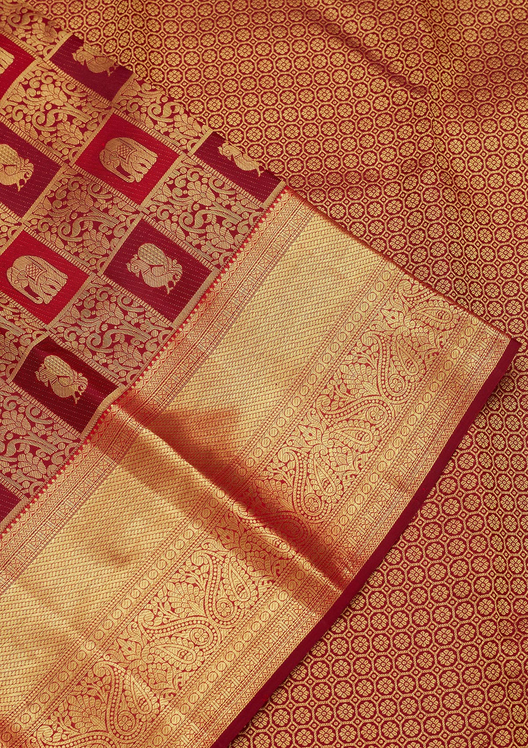 Multi Silk Checks Saree With Matching Blouse Piece