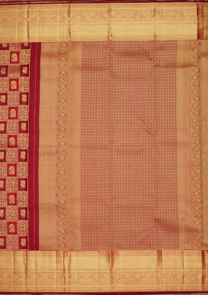 Multi Silk Checks Saree With Matching Blouse Piece