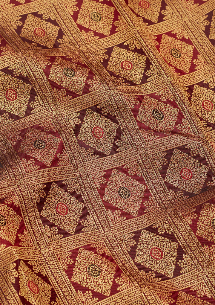 Multi Silk Checks Saree With Matching Blouse Piece