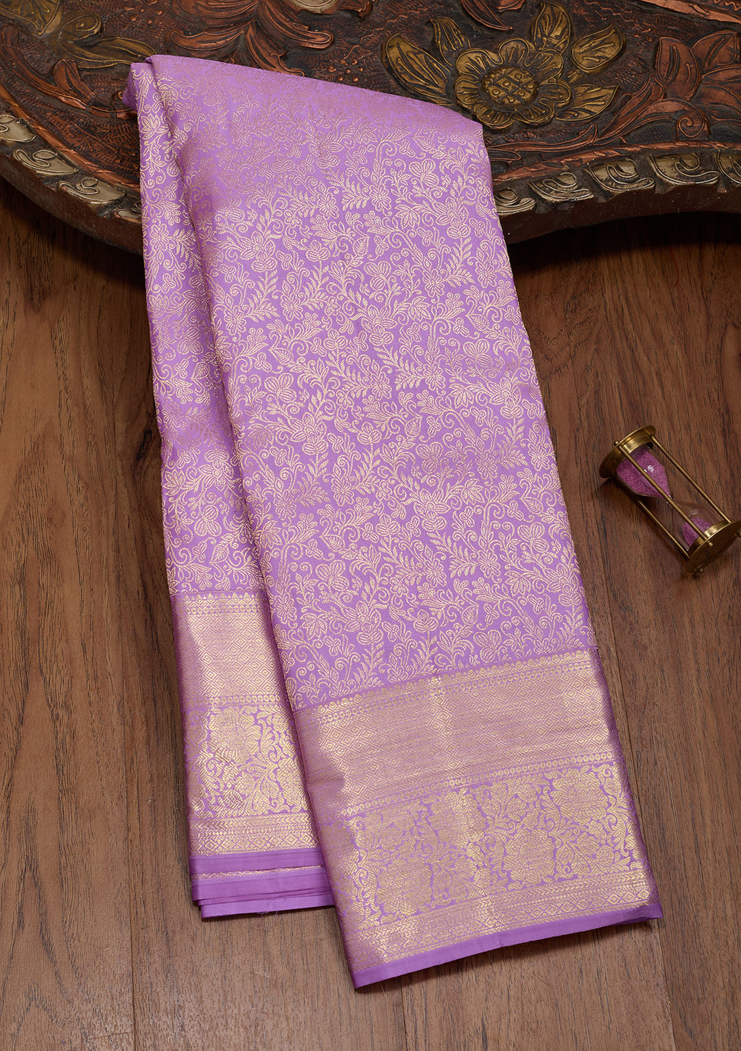 Purple Zariwork Pure Silk Saree