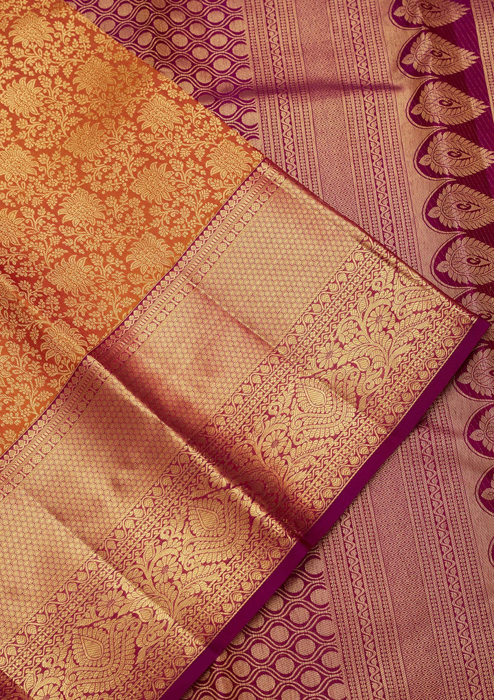 Mustard Yellow Silk Jaal Saree With Matching Blouse Piece