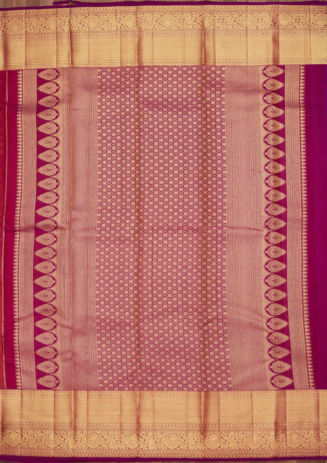 Mustard Yellow Silk Jaal Saree With Matching Blouse Piece