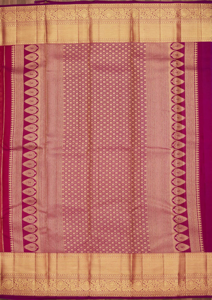Mustard Yellow Silk Jaal Saree With Matching Blouse Piece