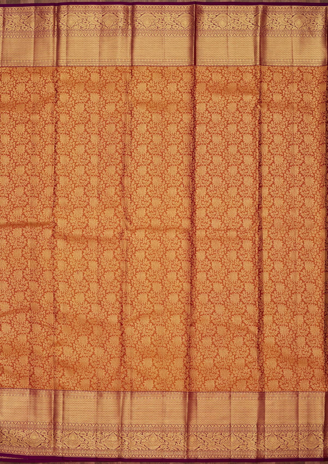 Mustard Yellow Silk Jaal Saree With Matching Blouse Piece