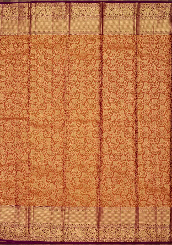 Mustard Yellow Silk Jaal Saree With Matching Blouse Piece