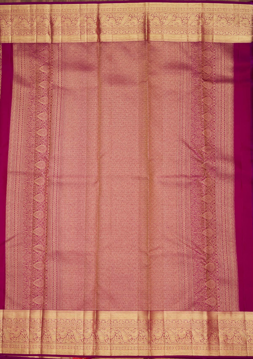 Purple Silk Jaal Zariwork Saree With Matching Blouse Piece