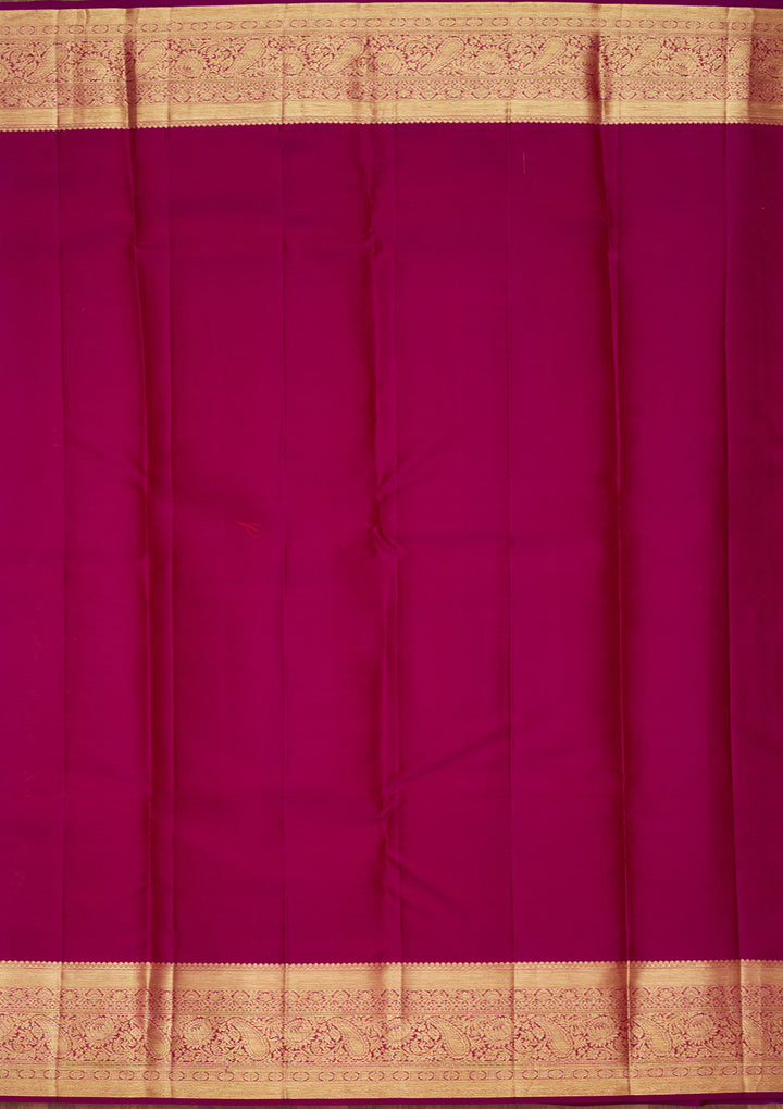 Purple Silk Jaal Zariwork Saree With Matching Blouse Piece
