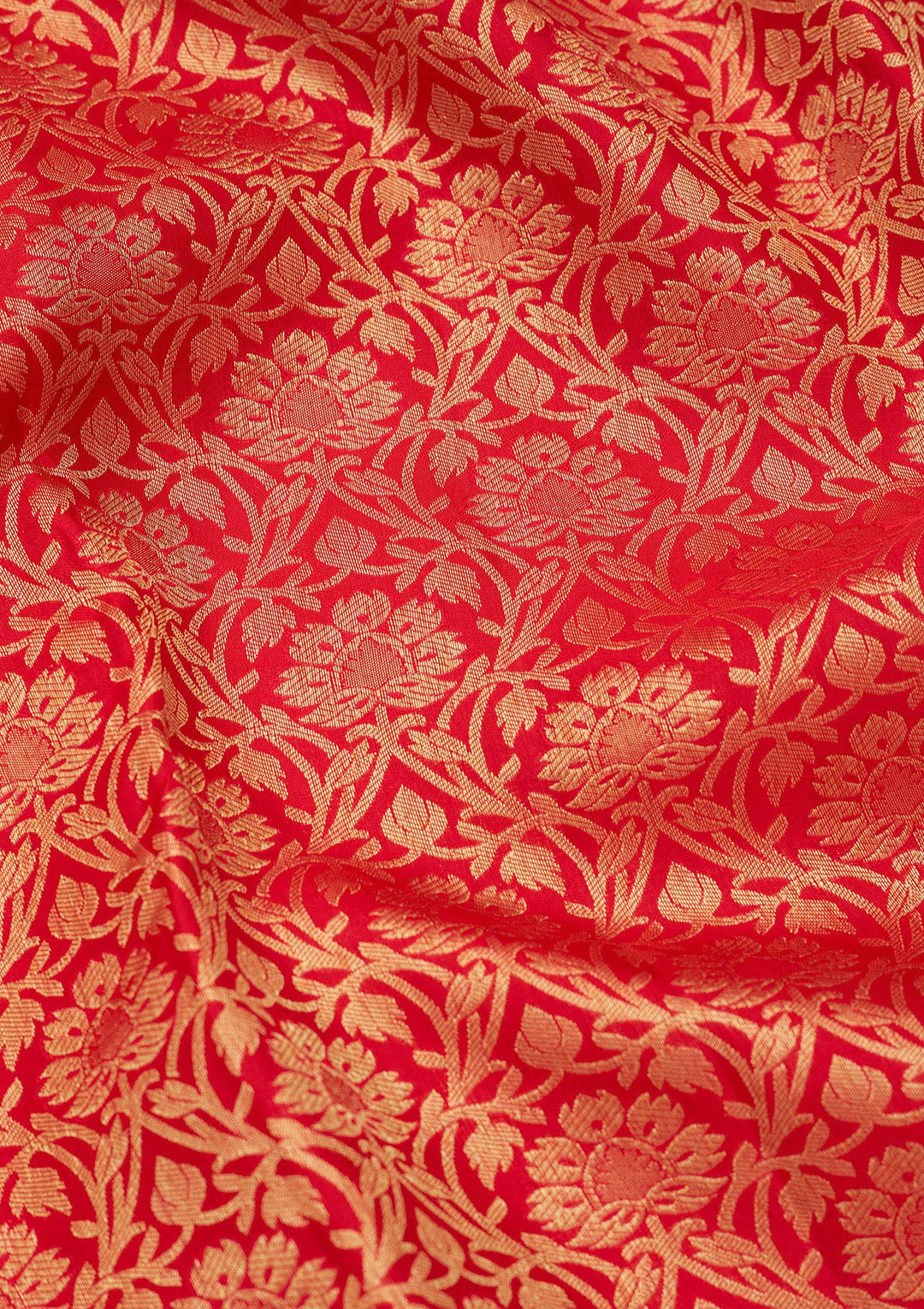 Red Silk Jaal Zariwork Saree With Matching Blouse Piece