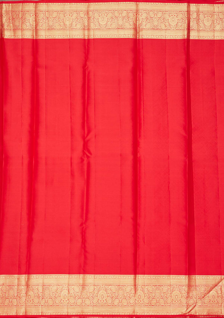 Red Silk Jaal Zariwork Saree With Matching Blouse Piece