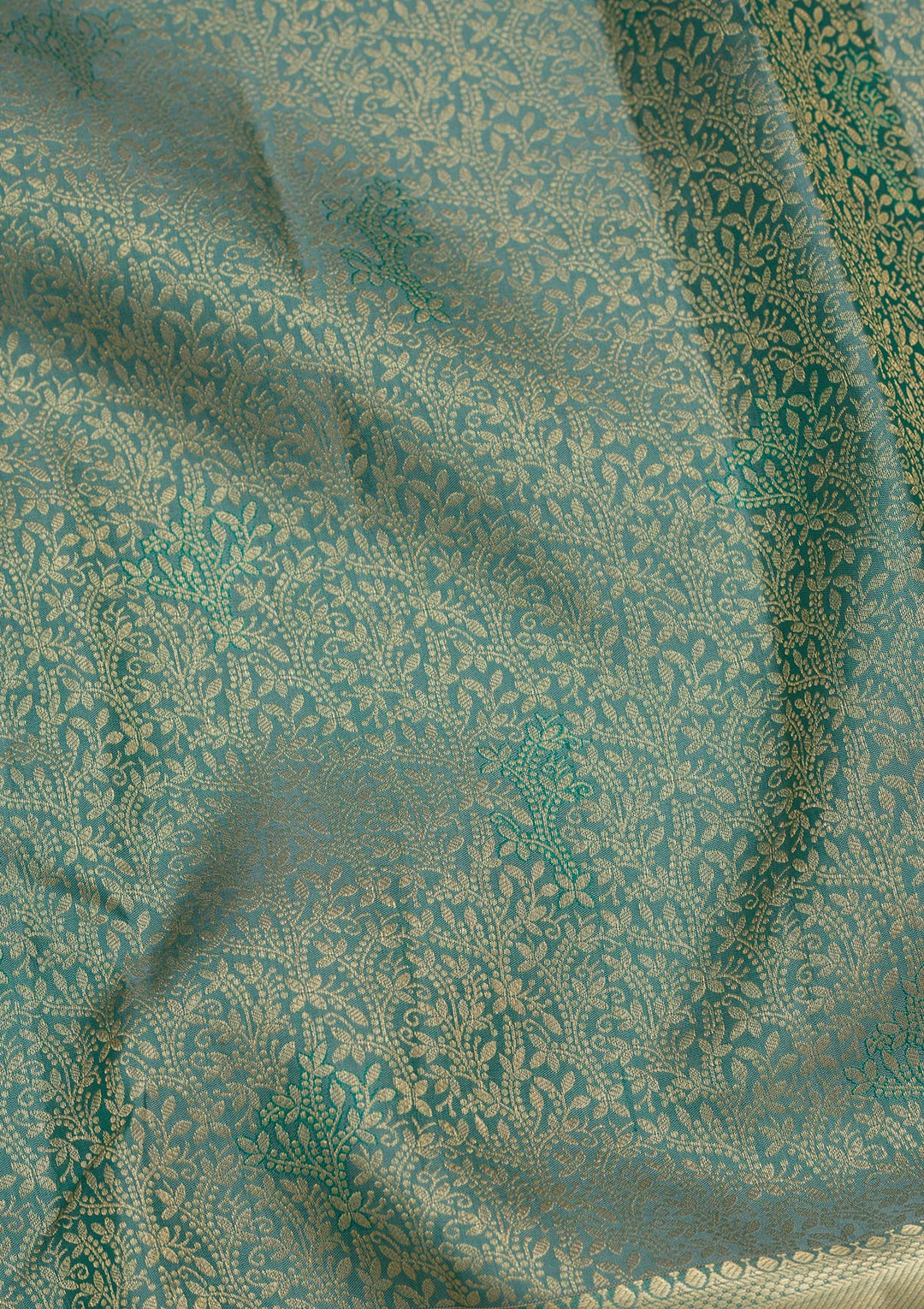 Rama Green Zariwork Pure Silk Saree