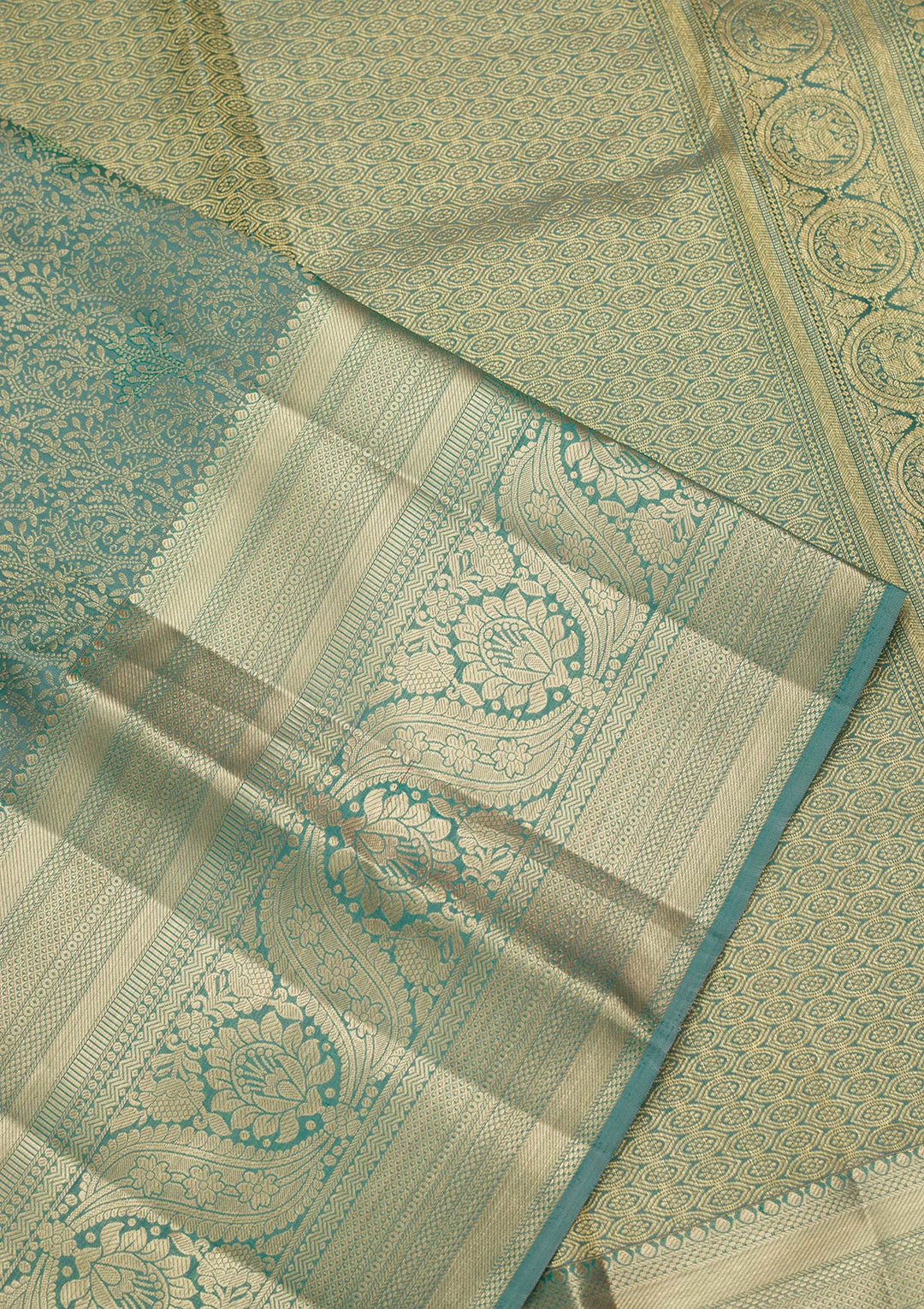 Rama Green Zariwork Pure Silk Saree