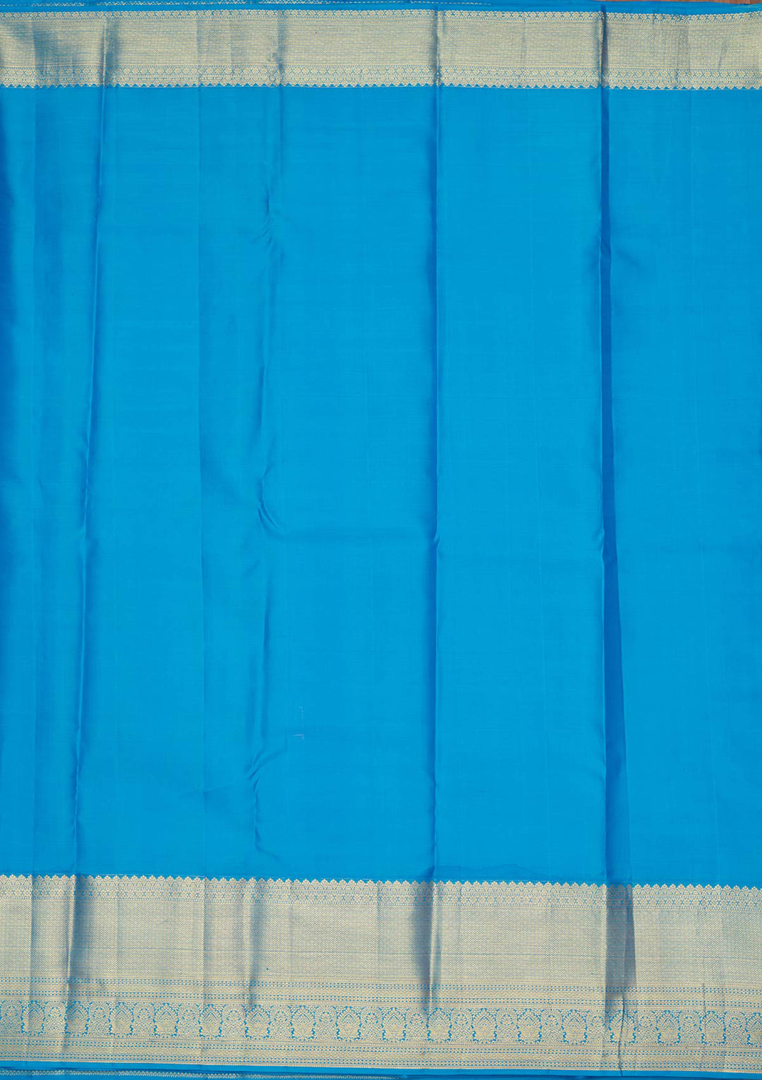 Royal Blue Silk Jaal Zariwork Saree With Matching Blouse Piece