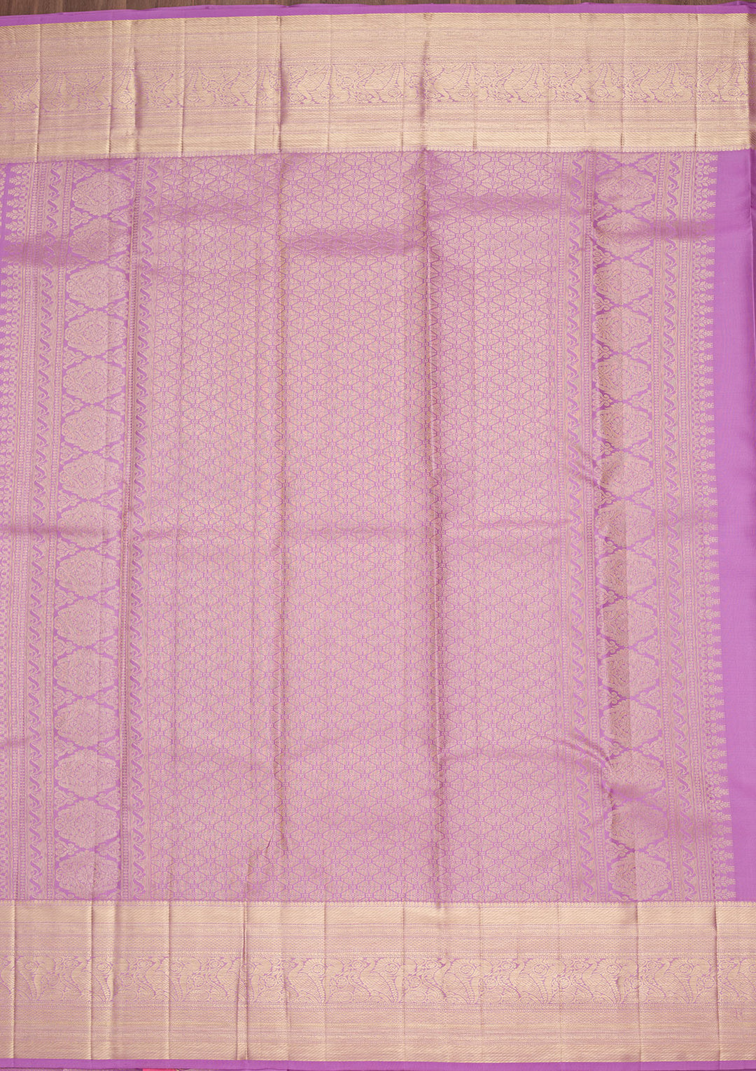 Lavender Silk Jaal Saree With Matching Blouse Piece