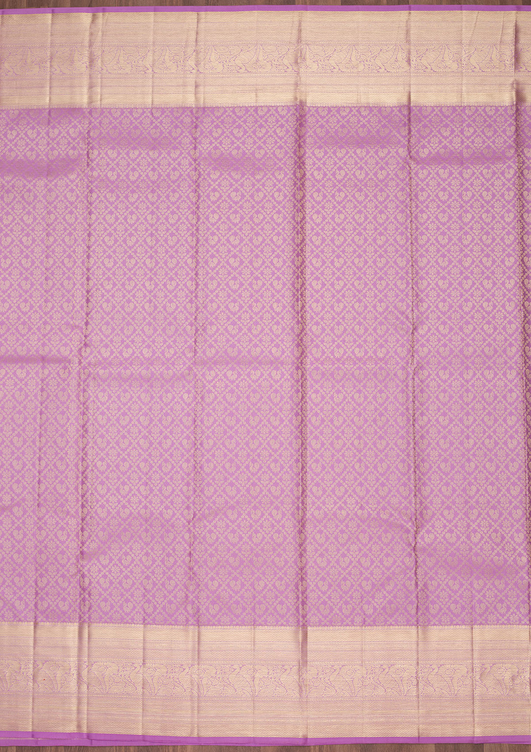 Lavender Silk Jaal Saree With Matching Blouse Piece