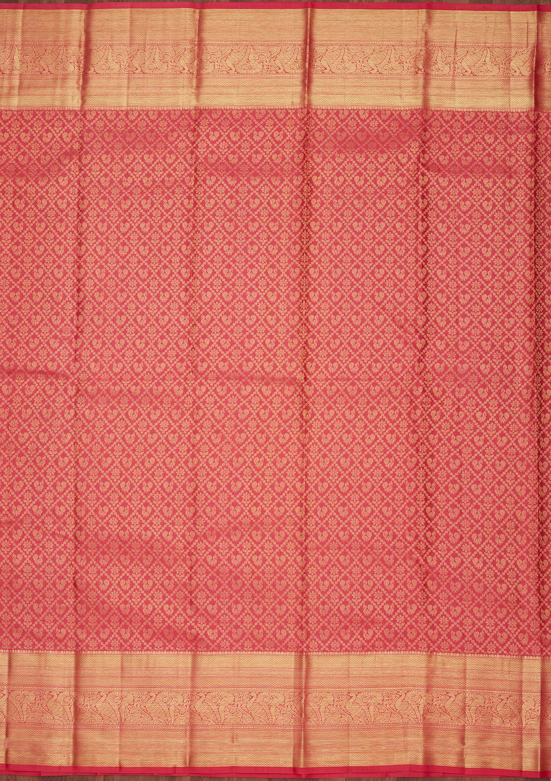 Rani Pink Silk Jaal Zariwork Saree With Matching Blouse Piece