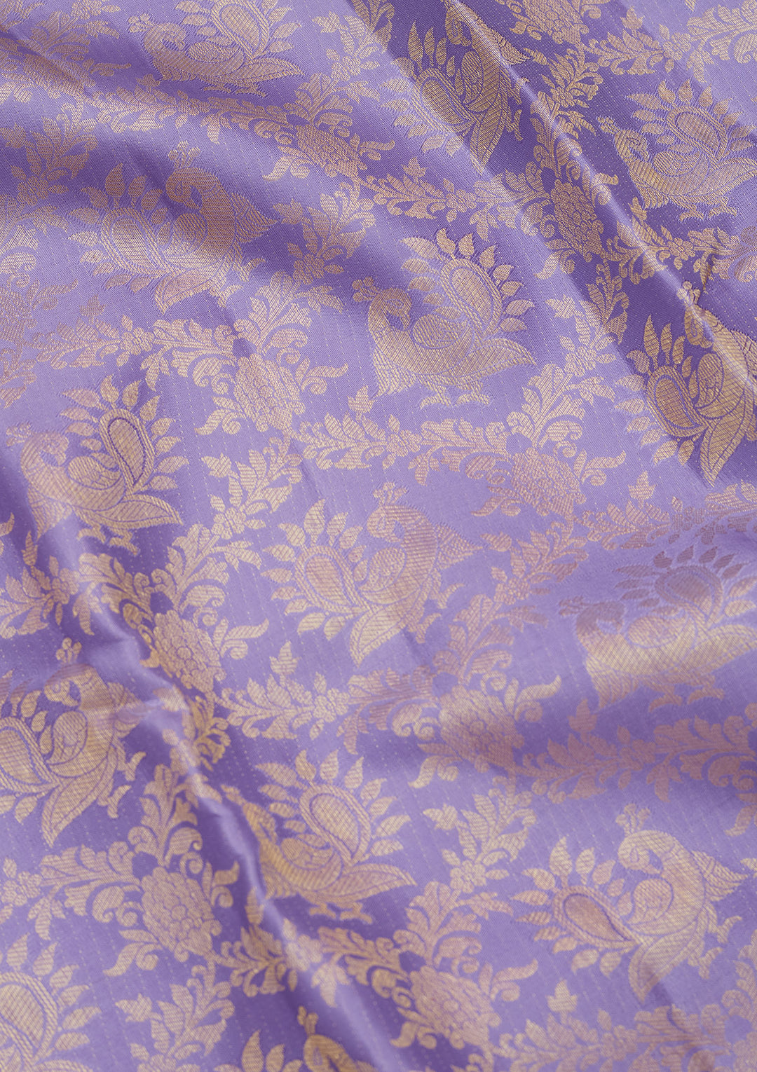 Lavender Silk Jaal Saree With Matching Blouse Piece