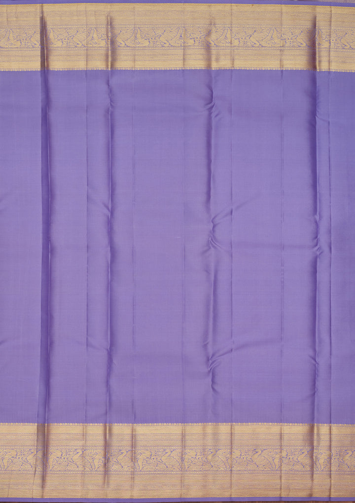 Lavender Silk Jaal Saree With Matching Blouse Piece