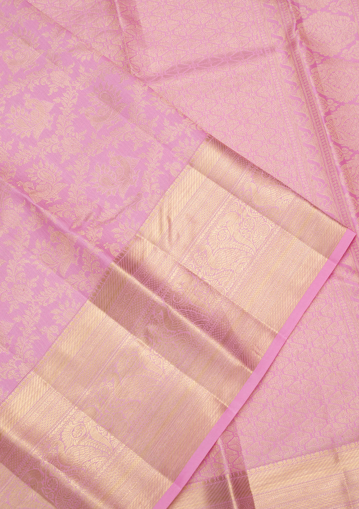 Pink Zariwork Pure Silk Saree