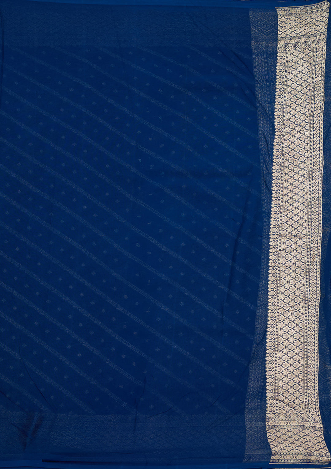 Blue Zariwork Georgette Silk_Saree