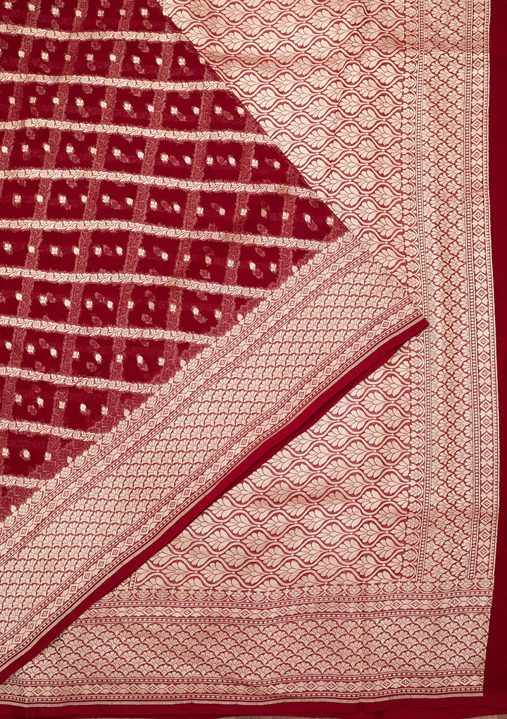 Wine Zariwork Georgette Silk_Saree