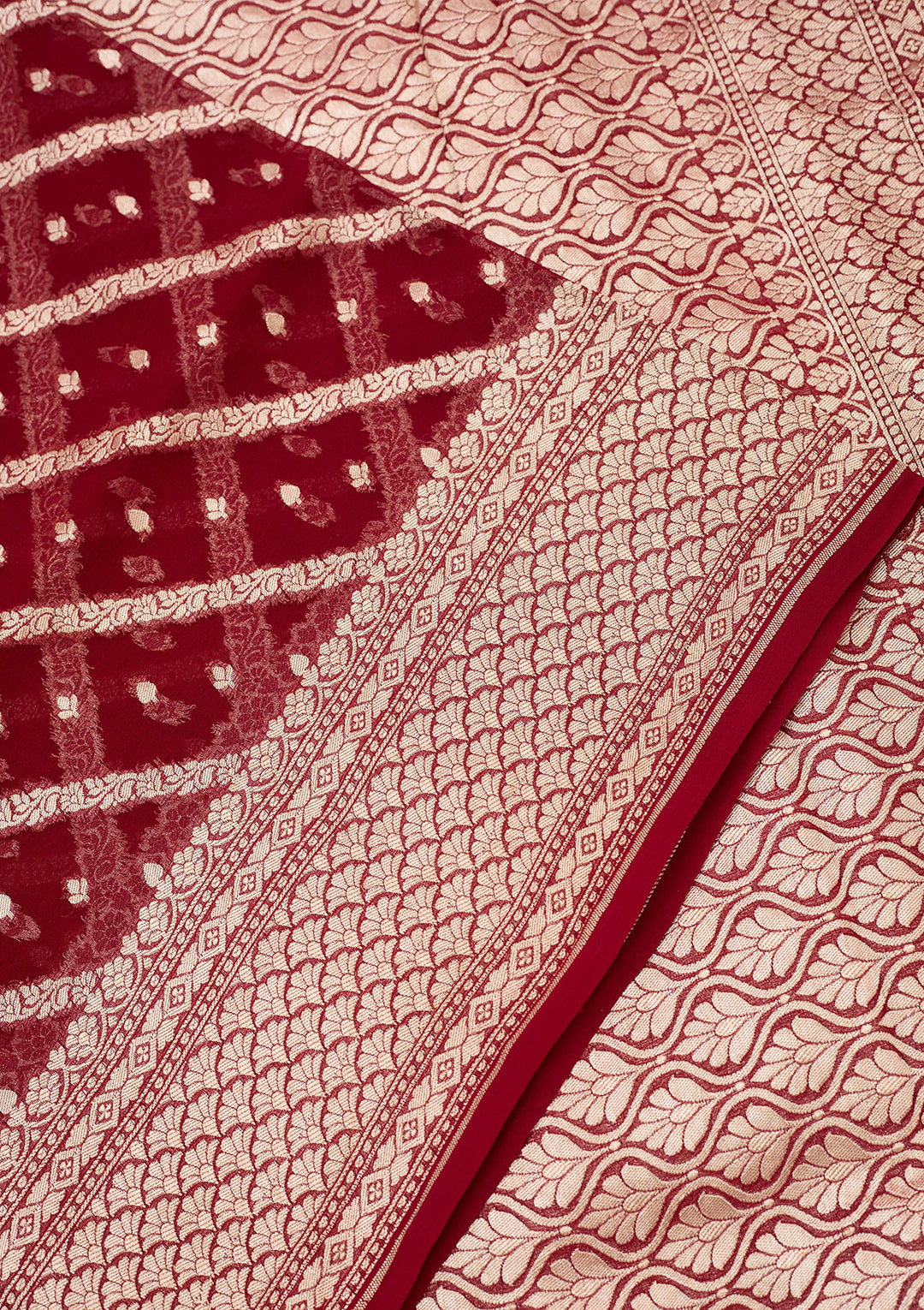 Wine Zariwork Georgette Silk_Saree