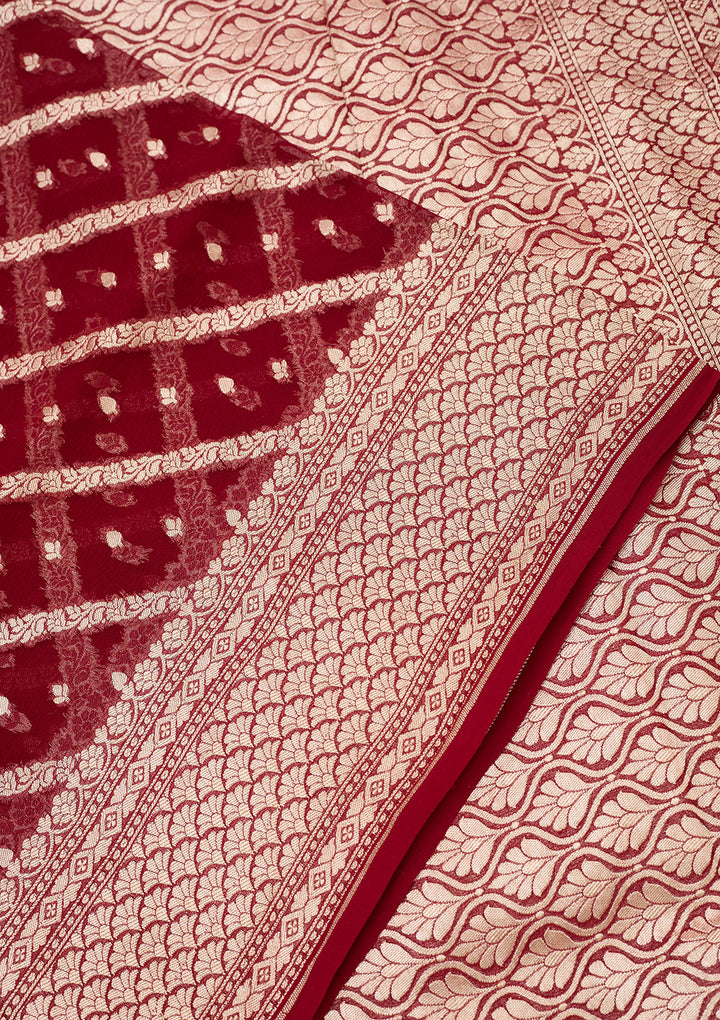 Wine Zariwork Georgette Silk_Saree