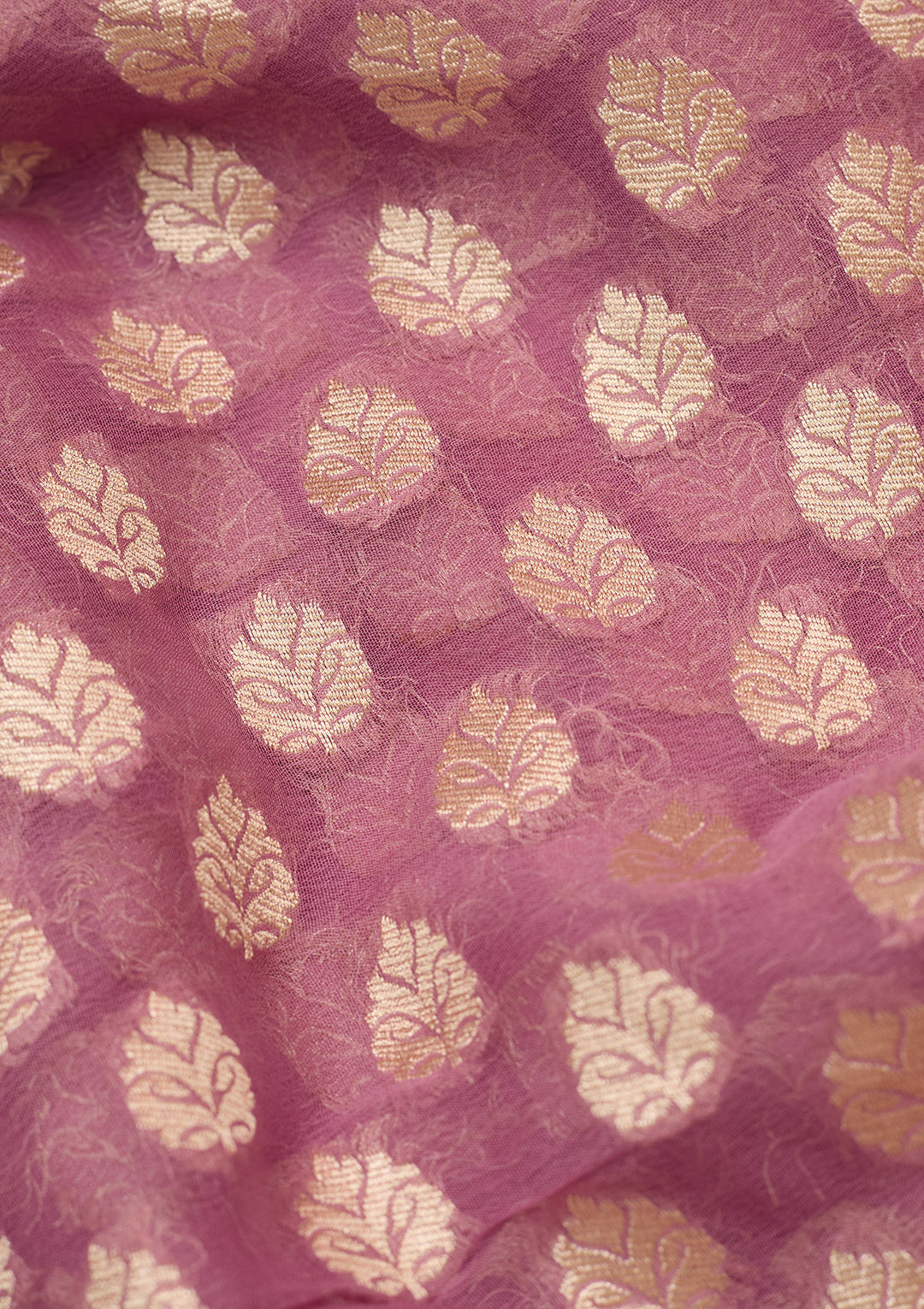 Lavender Georgette Buti Zariwork Saree With Matching Blouse Piece