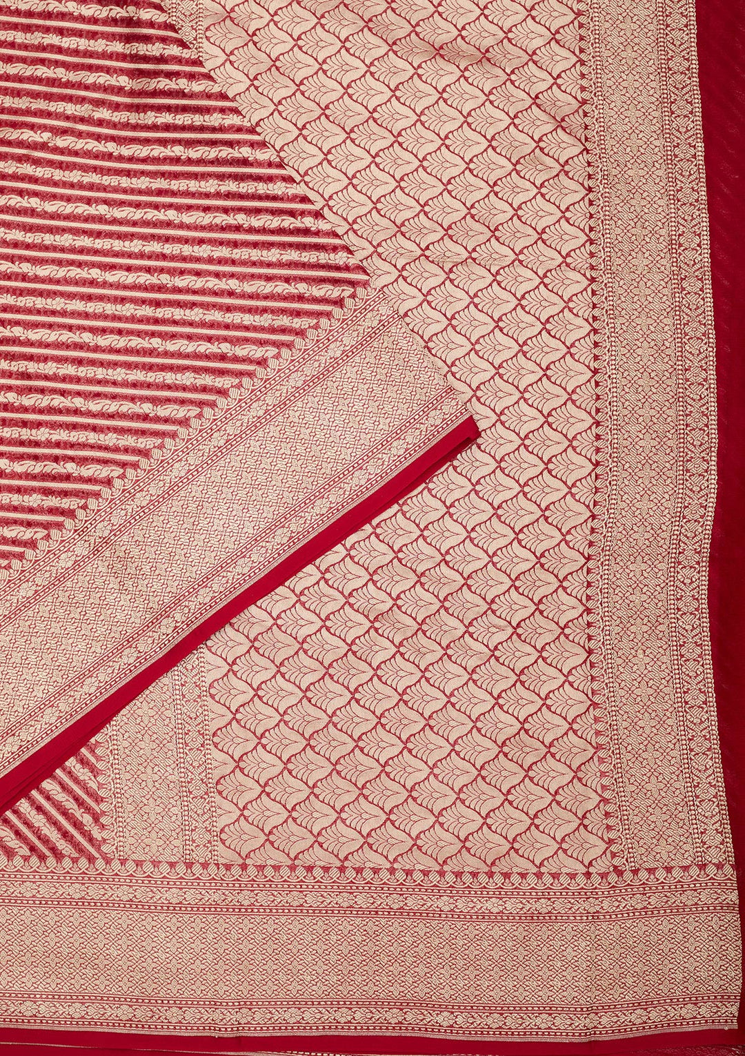 Maroon Zariwork Georgette Silk Saree