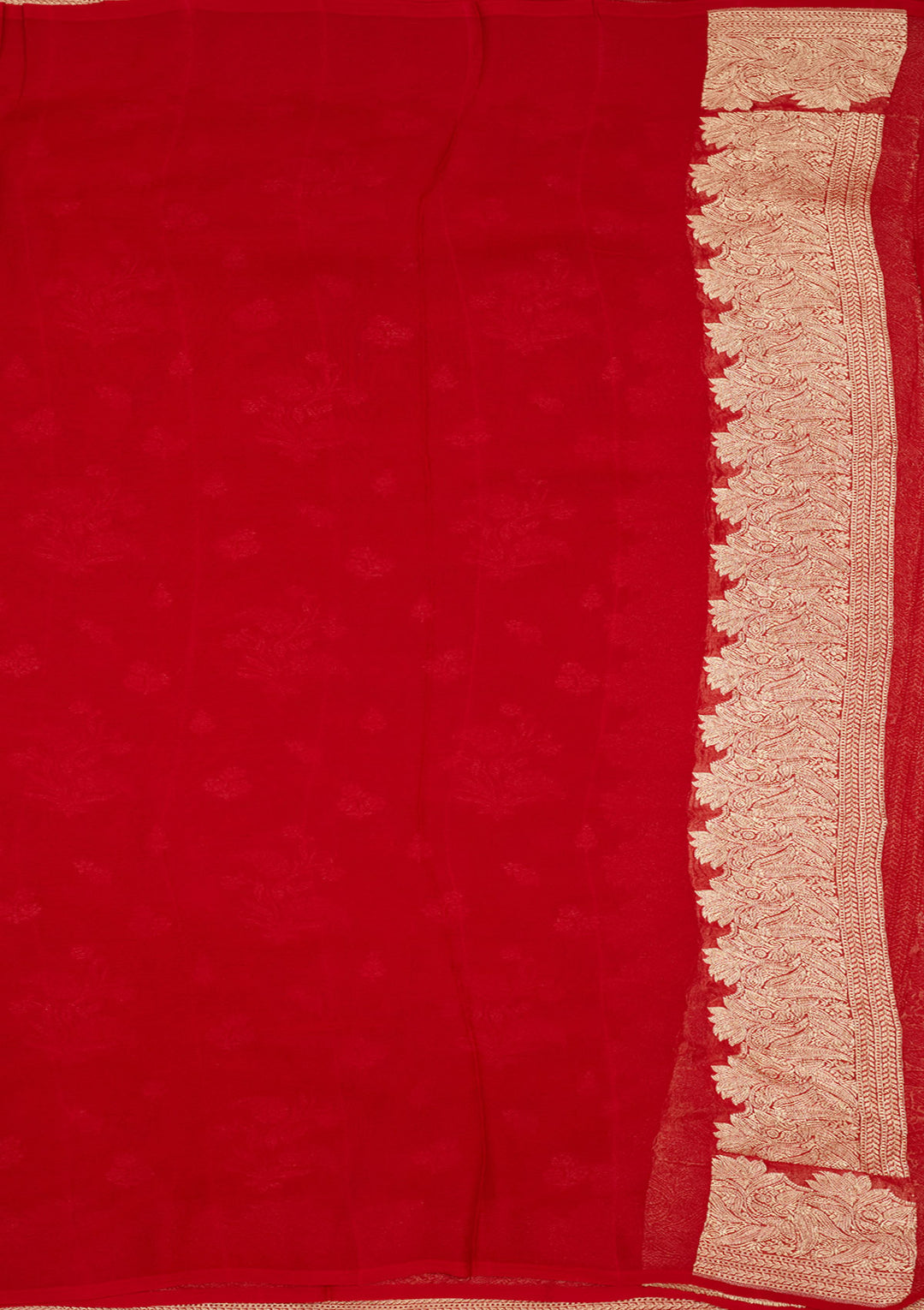 Red Zariwork Georgette Silk Saree