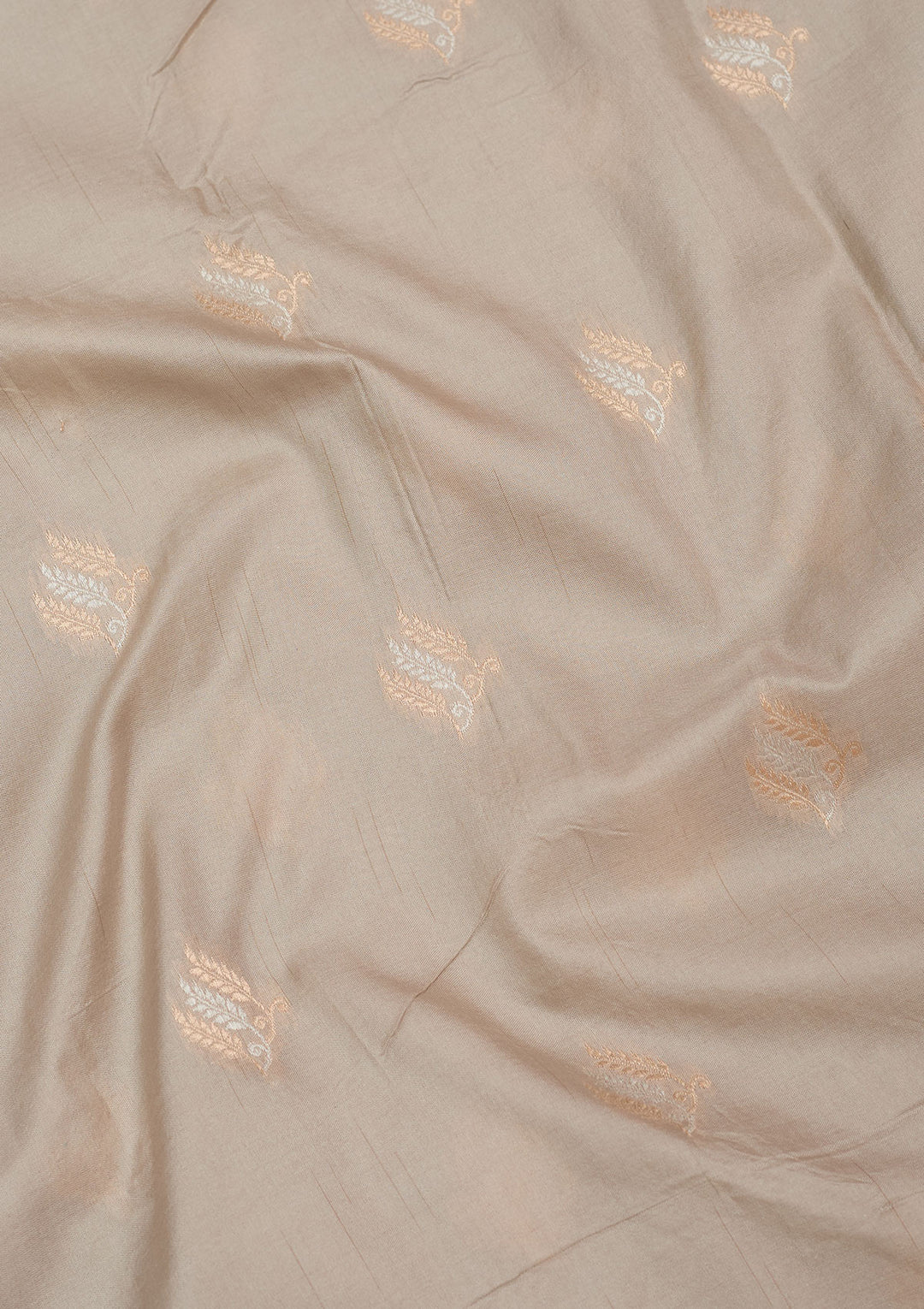 Grey Silk Buti Gold Zariwork Saree With Matching Blouse Piece
