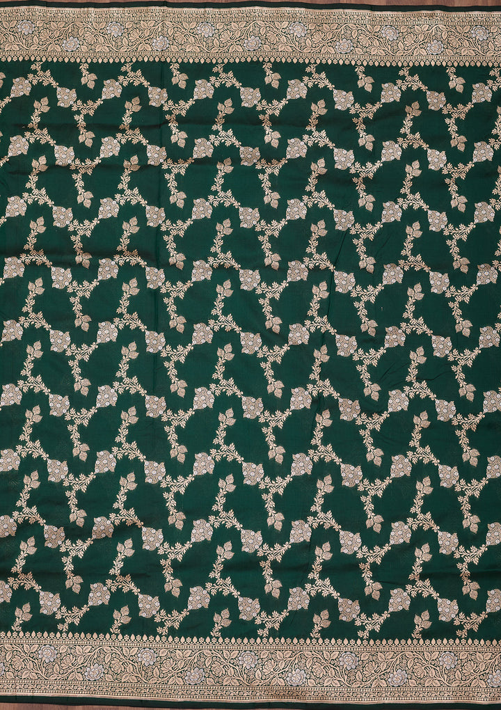 Rama Green Zariwork Pure Silk Saree