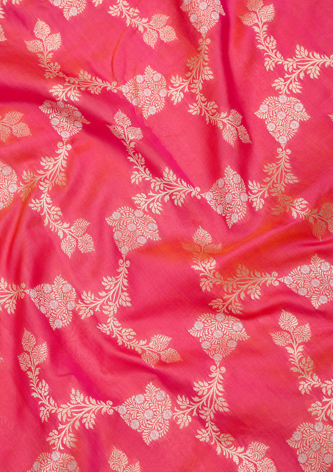 Rani Pink Zariwork Pure Silk Saree