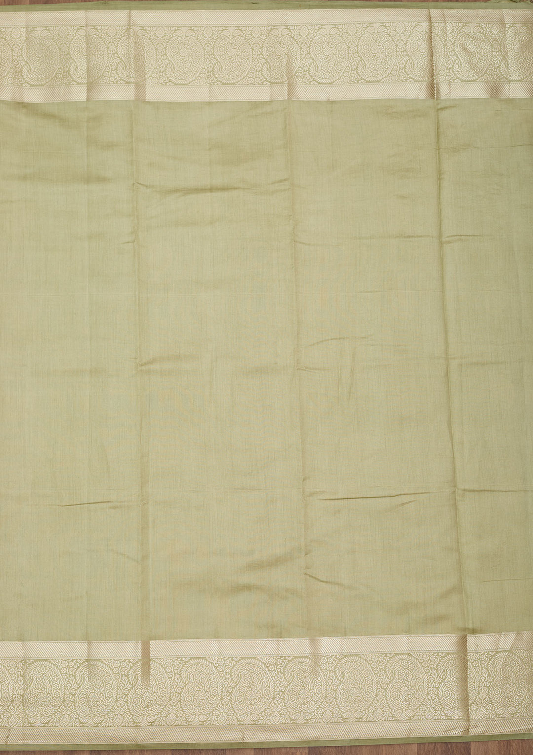 Pista Green Silk Buti Zariwork Saree With Matching Blouse Piece