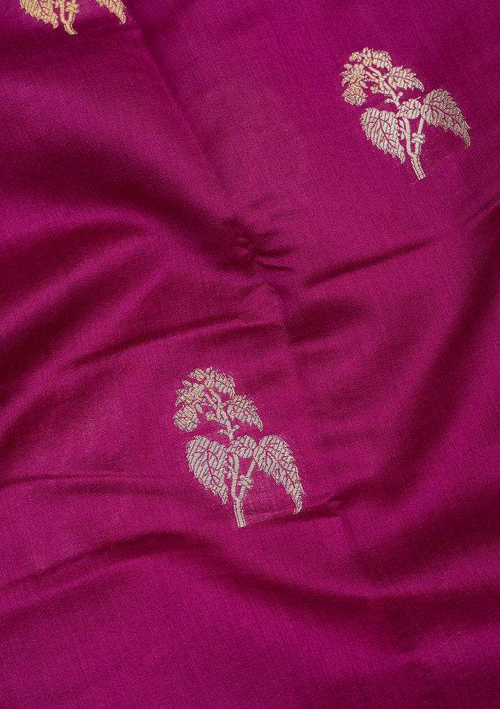 Light Lavender Silk Buti Zariwork Saree With Matching Blouse Piece