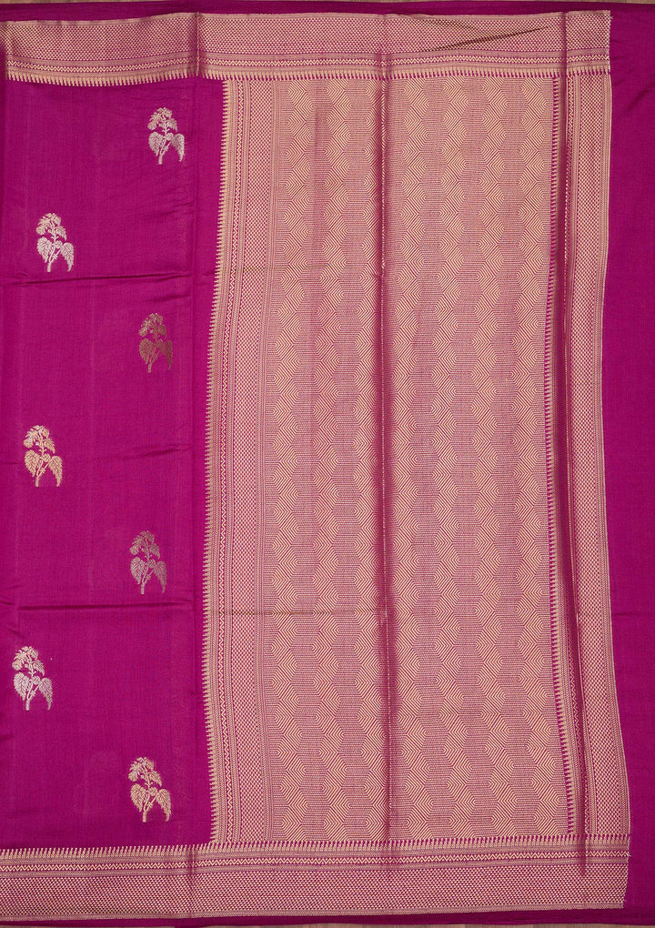 Light Lavender Silk Buti Zariwork Saree With Matching Blouse Piece