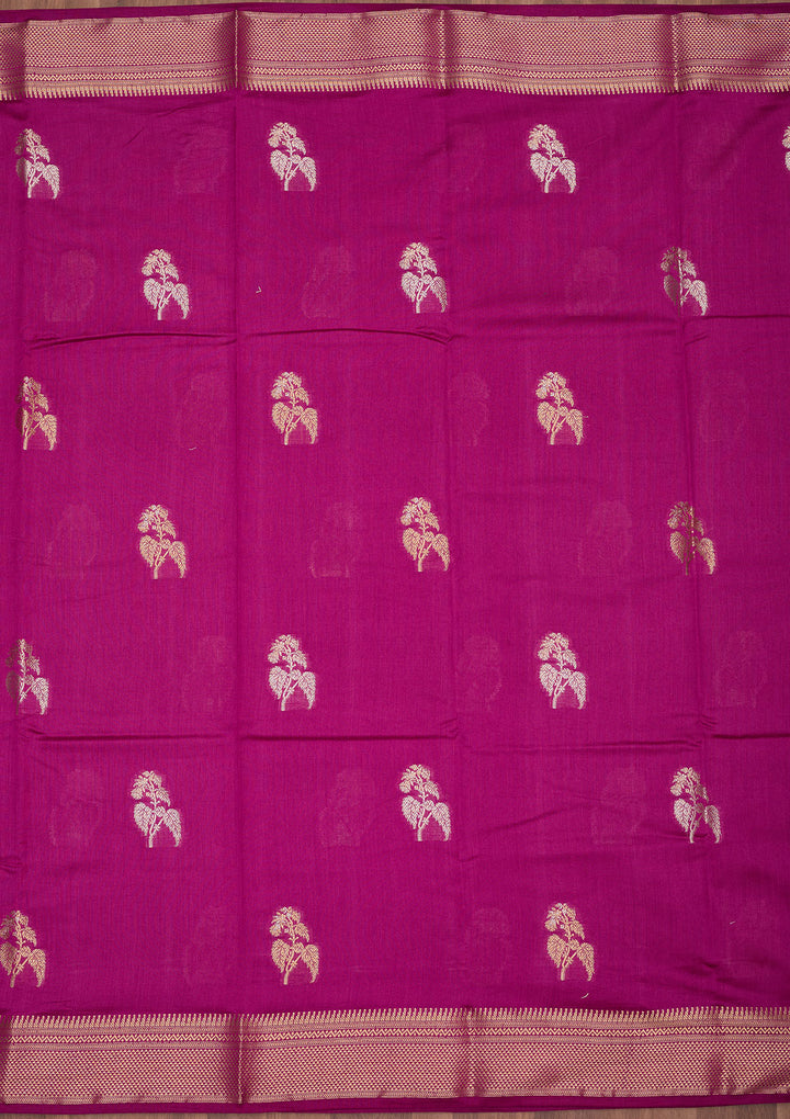 Light Lavender Silk Buti Zariwork Saree With Matching Blouse Piece