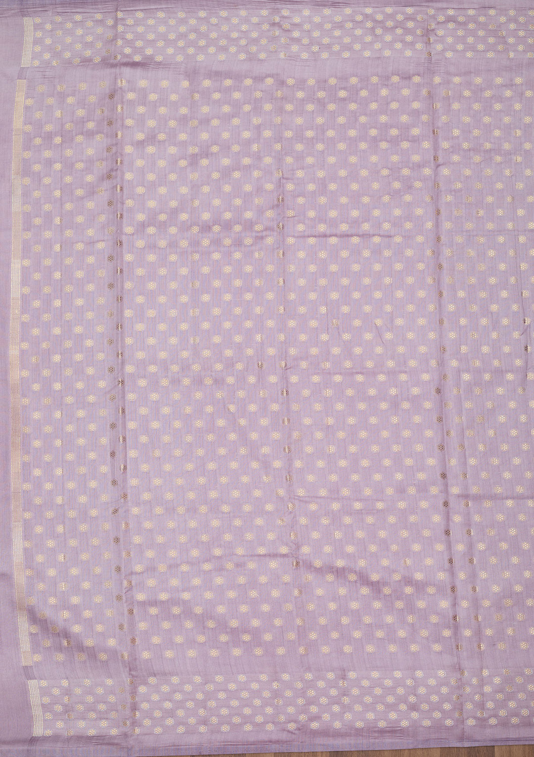 Lavender Silk Buti Silver Zariwork Saree With Matching Blouse Piece