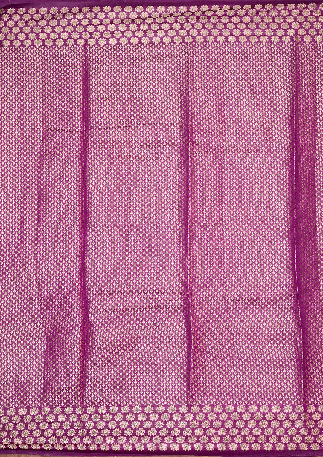 Purple Silk Buti Gold Zariwork Saree With Matching Blouse Piece