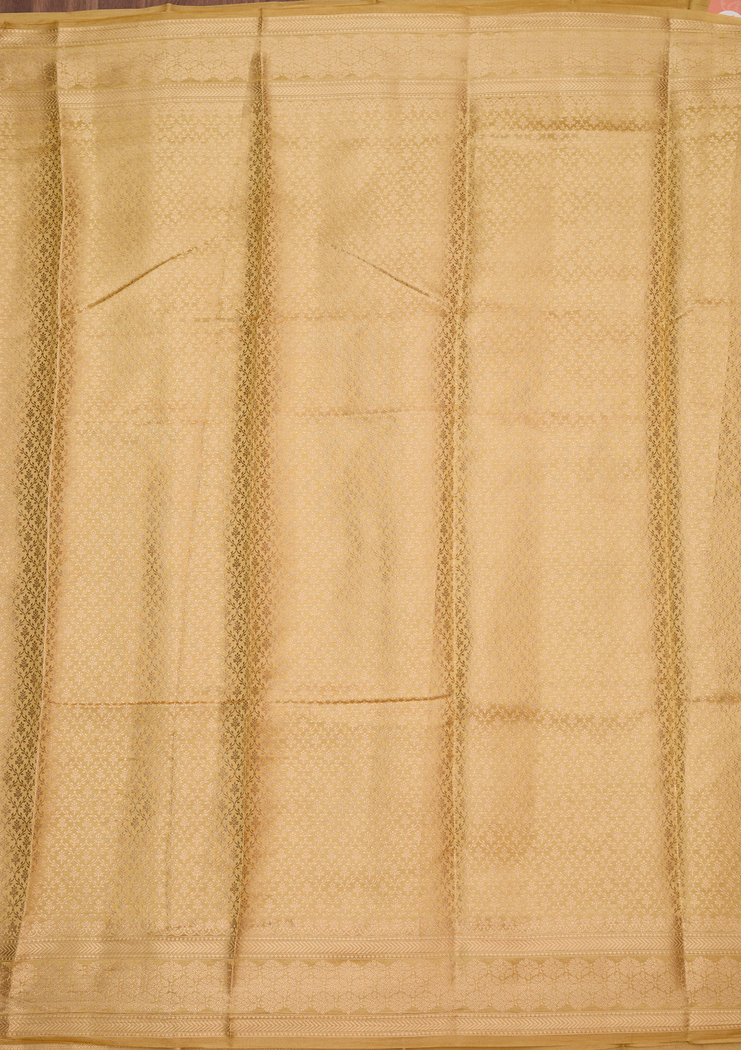 Gold Silk Buti Gold Zariwork Saree With Matching Blouse Piece