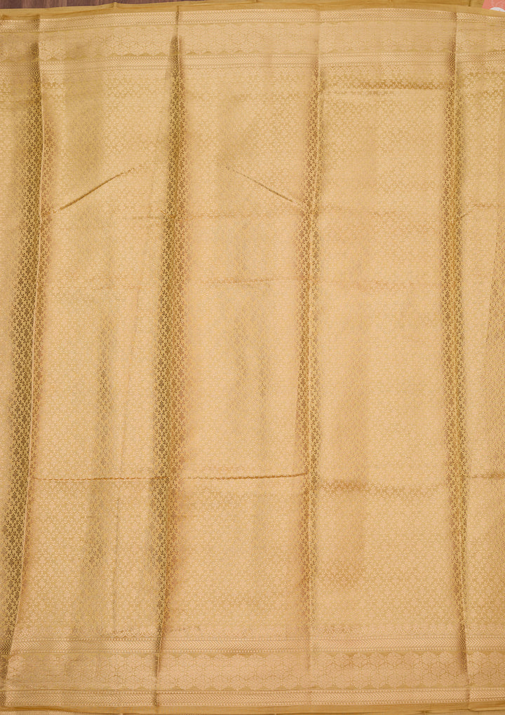 Gold Silk Buti Gold Zariwork Saree With Matching Blouse Piece