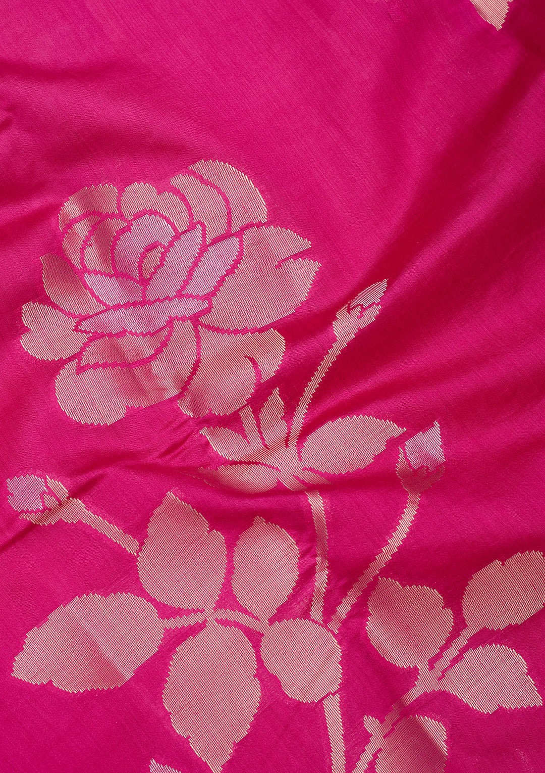 Rani Pink Zariwork Pure Silk Saree