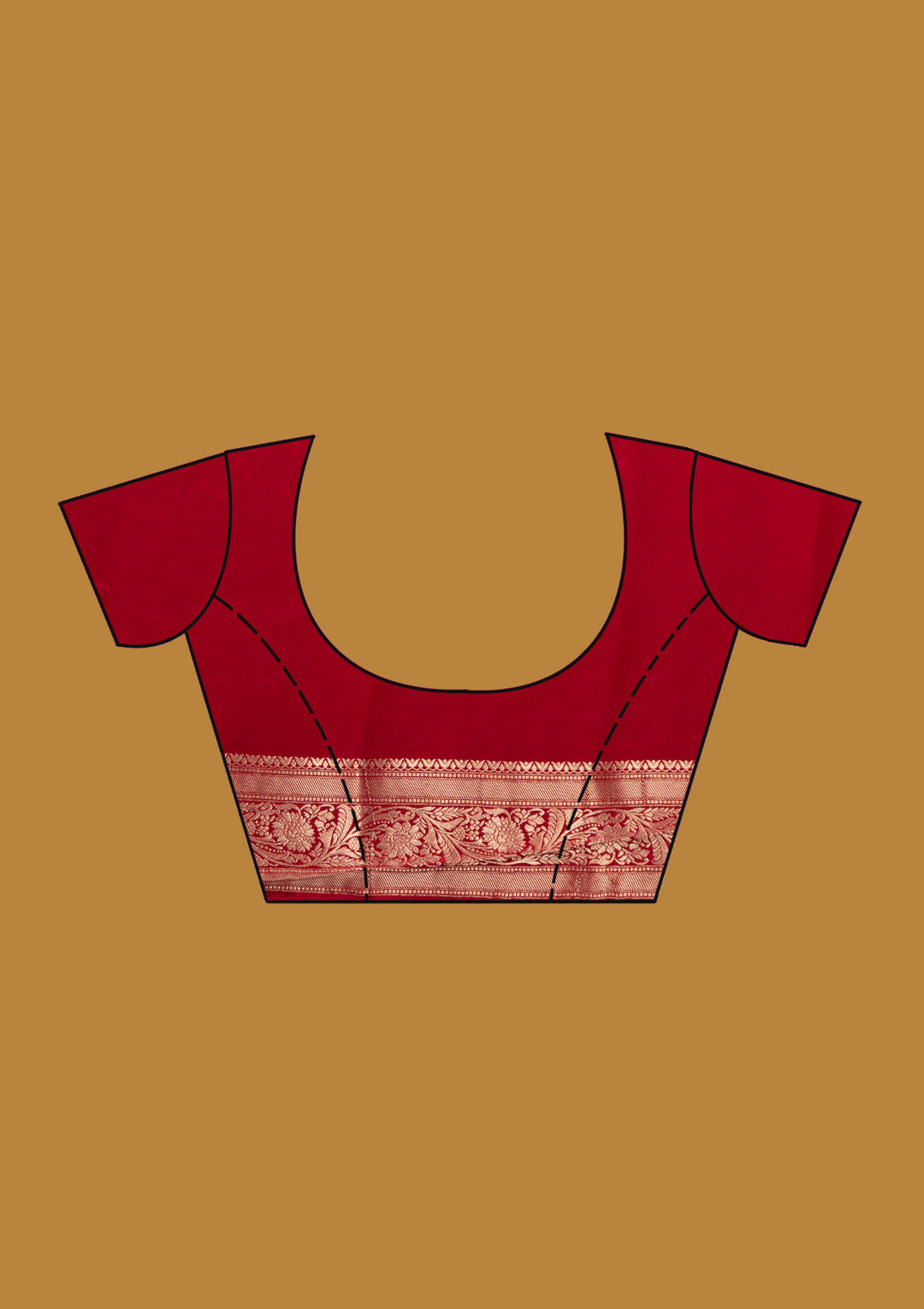 Wine Silk Jaal Gold Zariwork Saree With Matching Blouse Piece