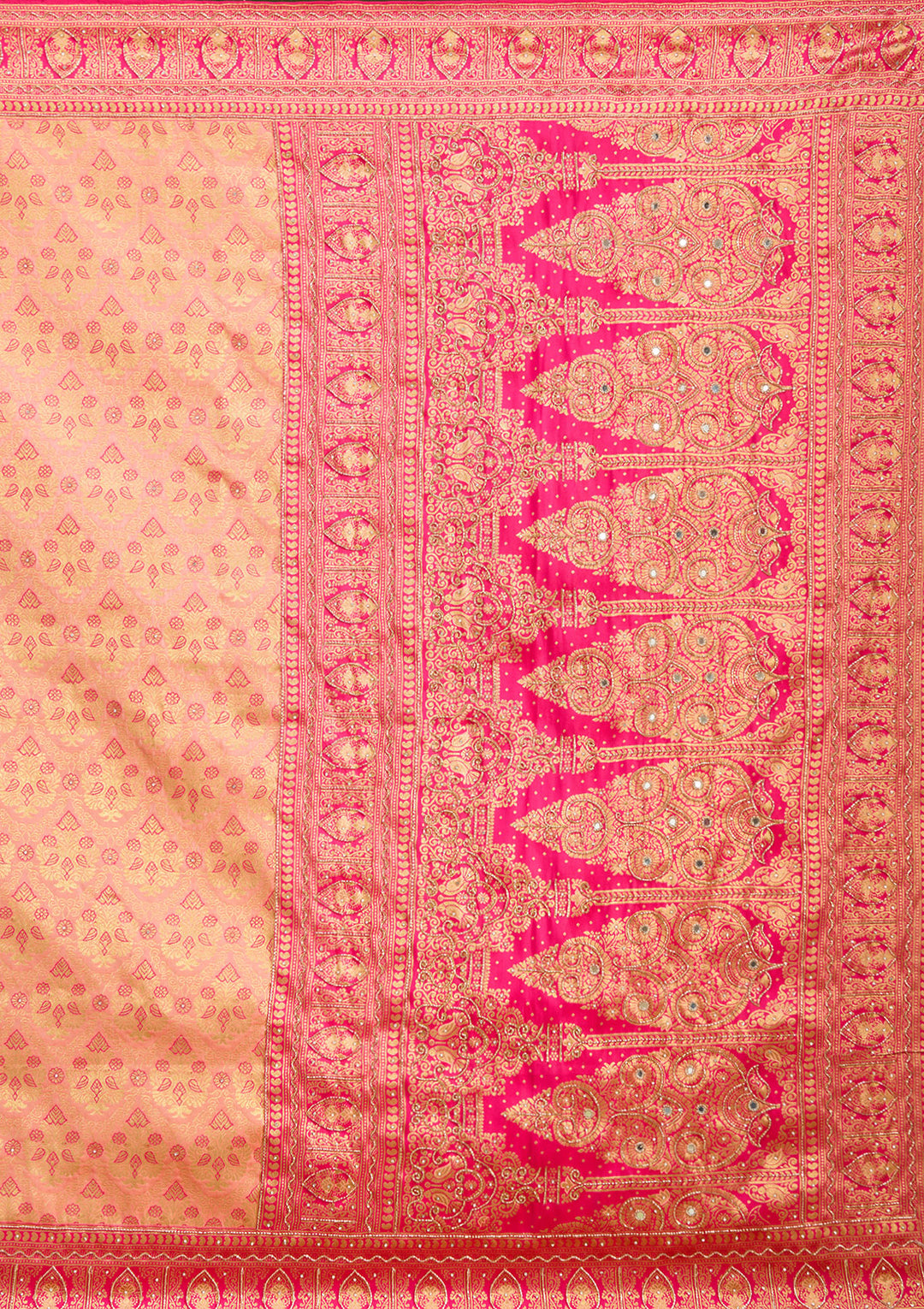 Peach Cutdana Silk Saree