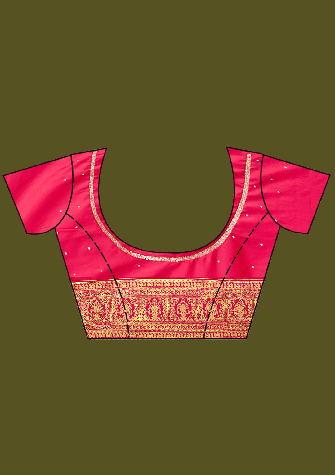 Peach Cutdana Silk Saree