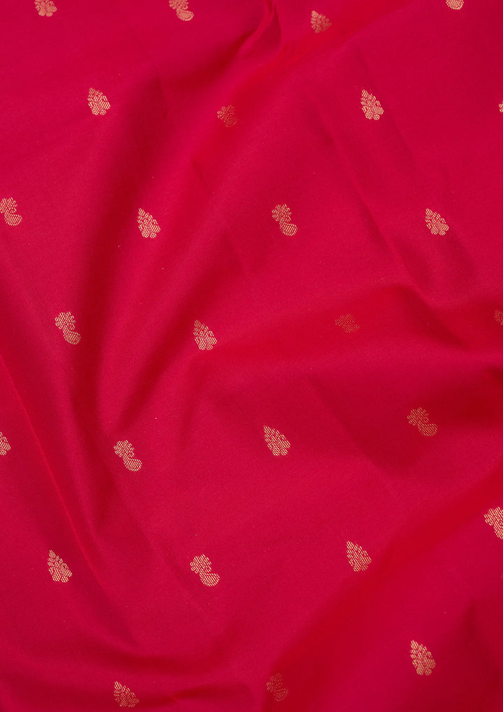 Multi Pure Silk Jaal Gold Zariwork Saree With Matching Blouse Piece